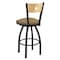 Holland Bar Stool Co 25" Swivel Counter Stool, Black Wrinkle, Nat Back, Canter Sand Seat 83025BWNatMplB013 - alternate 2